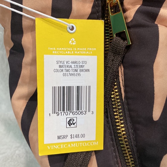 🆕VINCE CAMUTO HARLO SATCHEL/TOTE. Brown Zebra - Picture 7 of 8